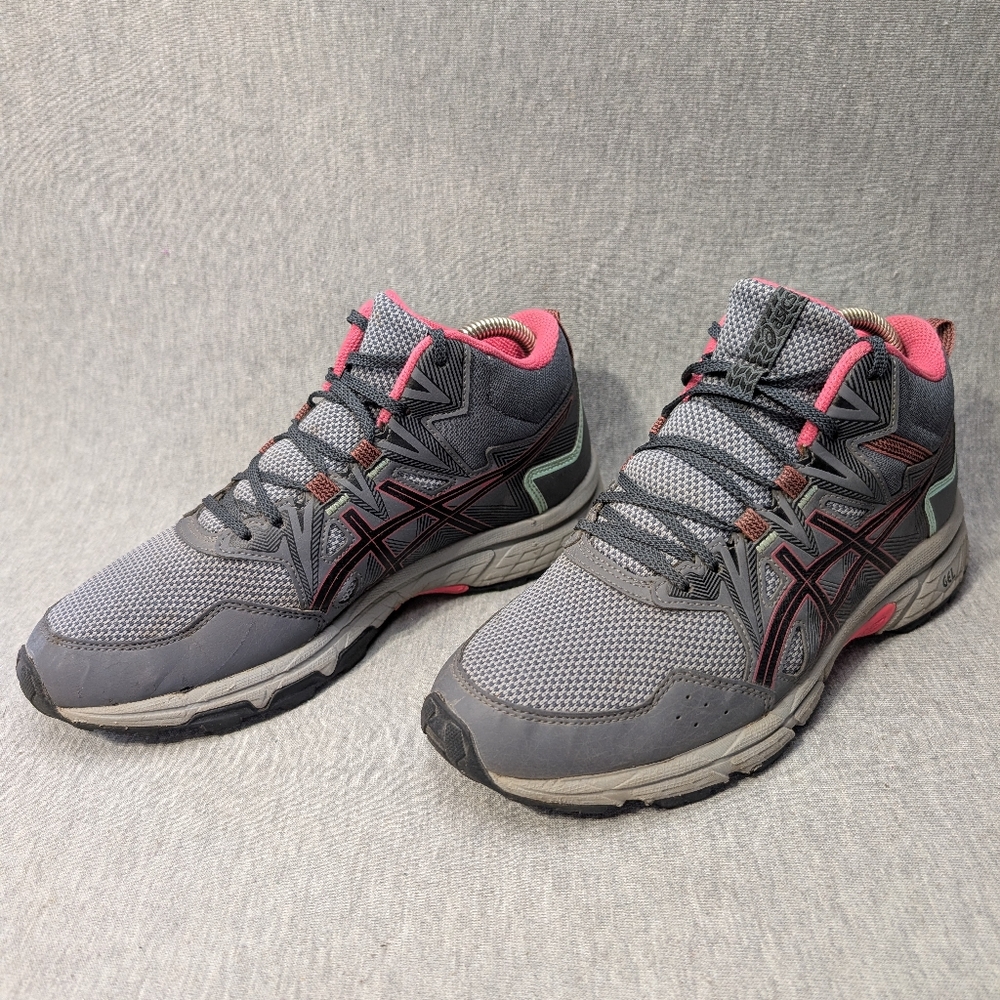 Asics Gel Venture 8 Running Shoes Women's 9 Gray Rose Trail Sneakers